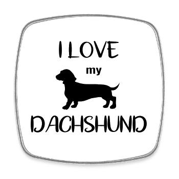 Dackel Hundehalter Geschenk I love My Dachshund - Viereckiger Kühlschrankmagnet - Weiß - Vorne