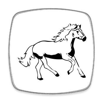 pferd - Viereckiger Kühlschrankmagnet - Weiß - Vorne