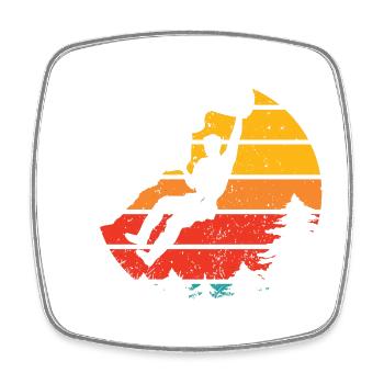 vintage Bouldering Rock Climbing - Square fridge magnet - white - Front