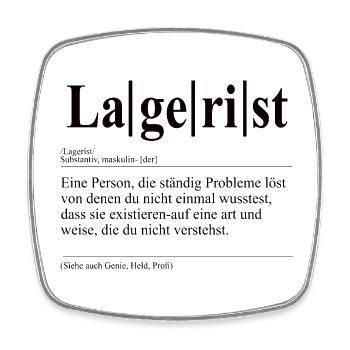 Lagerist Lustige Berufs Definition - Viereckiger Kühlschrankmagnet - Weiß - Vorne