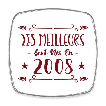 Les meilleurs sont nés en 2008 - Magnet carré - blanc - Devant