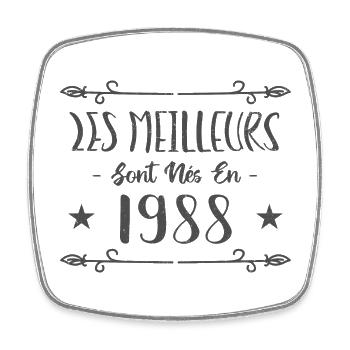 Les meilleurs sont nés en 1988 - Magnet carré - blanc - Devant