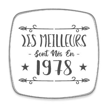 Les meilleurs sont nés en 1978 - Magnet carré - blanc - Devant