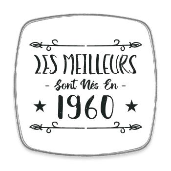 Les meilleurs sont nés en 1960 - Magnet carré - blanc - Devant