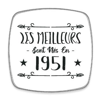 Les meilleurs sont nés en 1951 - Magnet carré - blanc - Devant