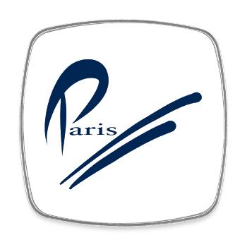 Paris Design - Bleu - Magnet carré - blanc - Devant