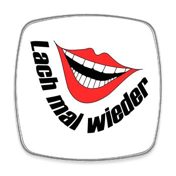 Lach mal wieder - Viereckiger Kühlschrankmagnet - Weiß - Vorne