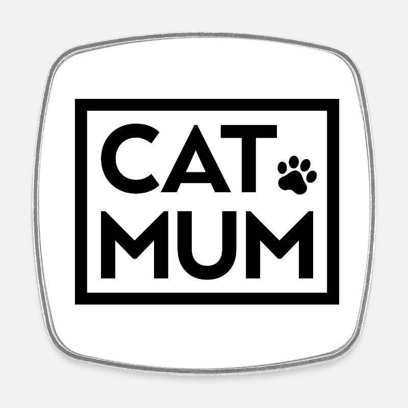 Cat Mum - Square fridge magnet - white