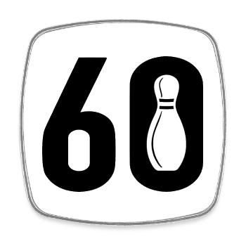 60 Bowling Bowler 60 - Square fridge magnet - white - Front