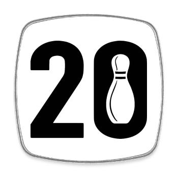 20 Bowling Bowler 20 - Square fridge magnet - white - Front