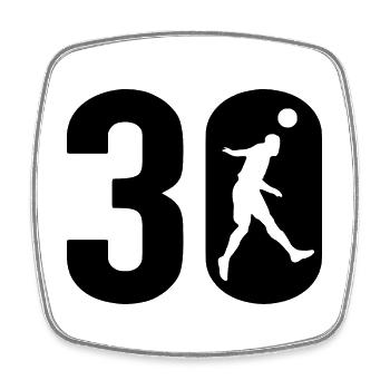 30 Soccer Soccer players 30 - Square fridge magnet - white - Front