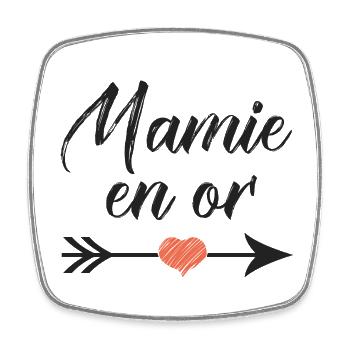 mamie en or cadeau mamie - Magnet carré - blanc - Devant