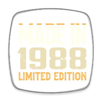 Tolles 1988 Geburtstagsgeschenk seit 1988 Retro - Viereckiger Kühlschrankmagnet - Weiß - Vorne