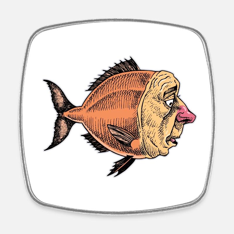 PAYASO FISH - Square fridge magnet - white
