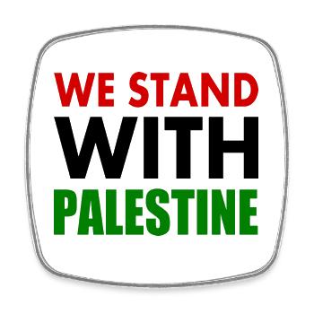 We stand with palestine - Magnet carré - blanc - Devant