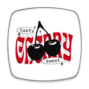 Süße Kirschen Trendy Cherry Streetwear - Viereckiger Kühlschrankmagnet - Weiß - Vorne