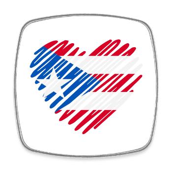 Drapeau de Porto Rico coeur - I Love Puerto Rico Design - Magnet carré - blanc - Devant