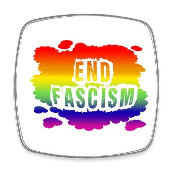 Stop AfD against right, democracy, diversity, left - Square fridge magnet - white - Front