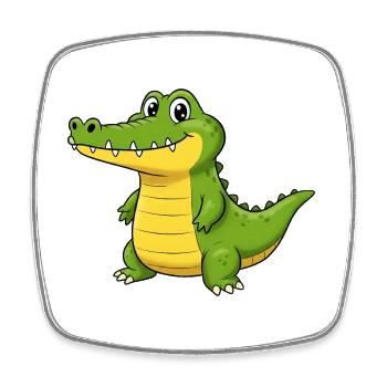 Animal Cartoon Crocodile - Square fridge magnet - white - Front