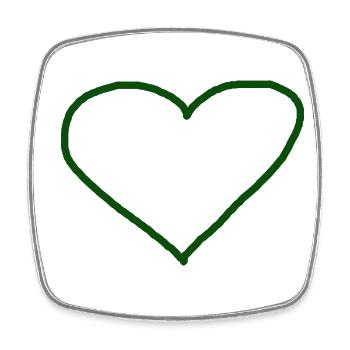 Heart dark green gift idea green - Square fridge magnet - white - Front