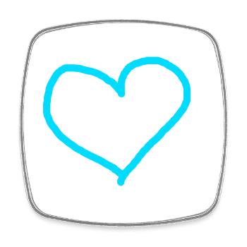 Heart Blue Light Blue Gift Idea Turquoise Cyan Love - Square fridge magnet - white - Front