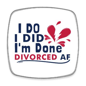 Funny Divorce - Square fridge magnet - white - Front