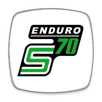 S70 Enduro Logo - Magnet carré - blanc - Devant