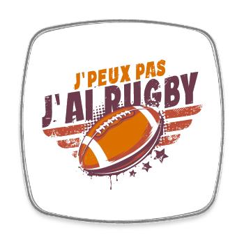 Je peux pas j'ai Rugby | rugby cadeau - Magnet carré - blanc - Devant