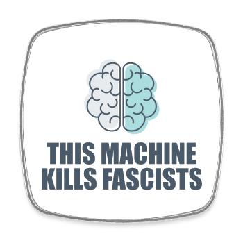 This Machine Kills Fascists - Magnet carré - blanc - Devant