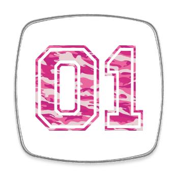 01 Camouflage Pink - Square fridge magnet - white - Front