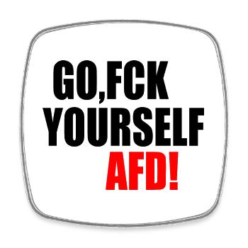 Fck afd go fuck yourself afd - Viereckiger Kühlschrankmagnet - Weiß - Vorne