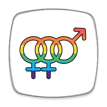 Bi Femme Pride - Viereckiger Kühlschrankmagnet - Weiß - Vorne