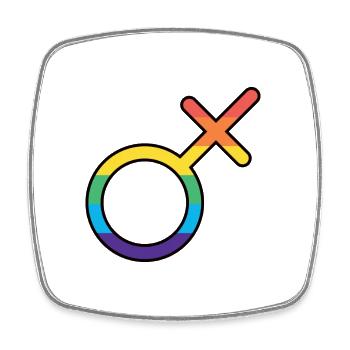 Trans Male Pride - Viereckiger Kühlschrankmagnet - Weiß - Vorne