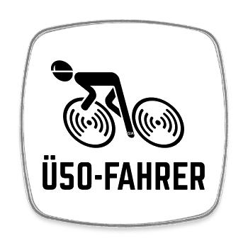 Ü50-Fahrer (Rennradfahrer / Rennrad / Fahrrad / B) - Viereckiger Kühlschrankmagnet - Weiß - Vorne