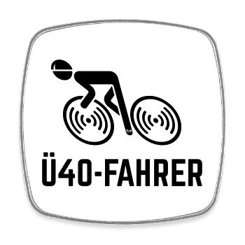 Ü40-Fahrer (Rennradfahrer / Rennrad / Fahrrad / B) - Viereckiger Kühlschrankmagnet - Weiß - Vorne