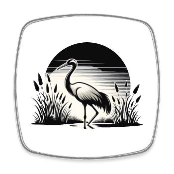 Crane Bird Watching - Square fridge magnet - white - Front