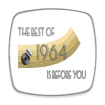 Year of birth 1964 Vintage Retro, birth, birthday - Square fridge magnet - white - Front