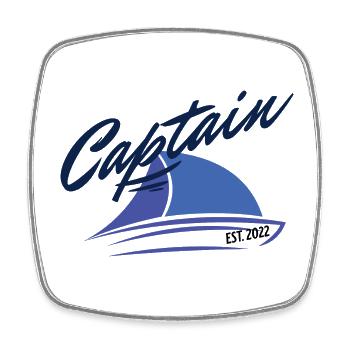 2022 Captain T-Shirt für Segeler und Skipper - Viereckiger Kühlschrankmagnet - Weiß - Vorne