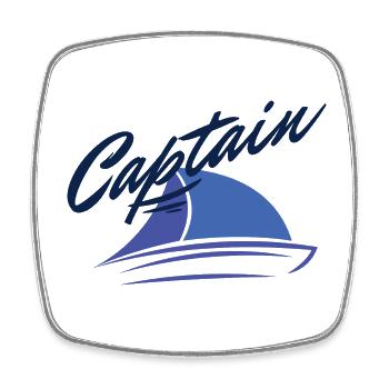 Captain Segelboot T-Shirt für Segler & Skipper - Viereckiger Kühlschrankmagnet - Weiß - Vorne