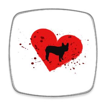 Frenchie, Bully, Bouledogue français, Cadeau - Magnet carré - blanc - Devant