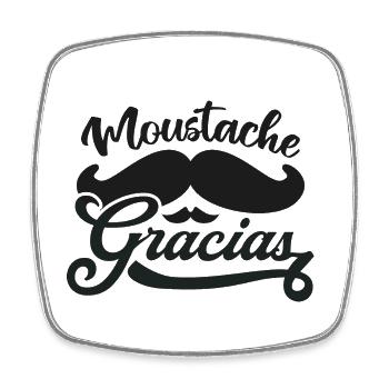 Schnurrbart Gracias Humor - Viereckiger Kühlschrankmagnet - Weiß - Vorne