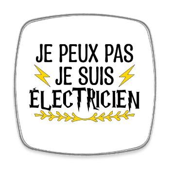 Électricien meilleur Électricien métier électrique - Magnet carré - blanc - Devant