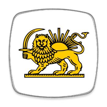 Iran löwe - Viereckiger Kühlschrankmagnet - Weiß - Vorne