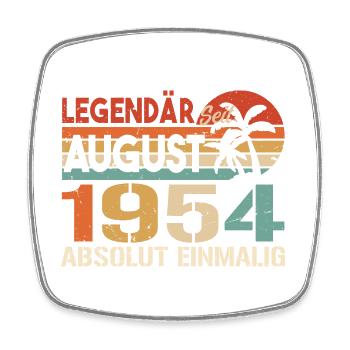 Geboren im August 1954 Funny Birthday Retro - Viereckiger Kühlschrankmagnet - Weiß - Vorne