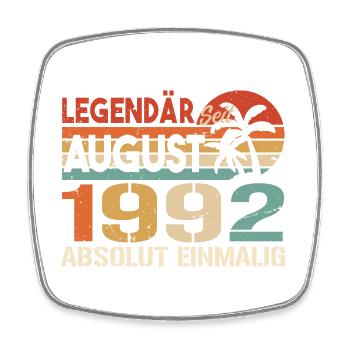 Geboren im August 1992 Funny Birthday Retro - Viereckiger Kühlschrankmagnet - Weiß - Vorne