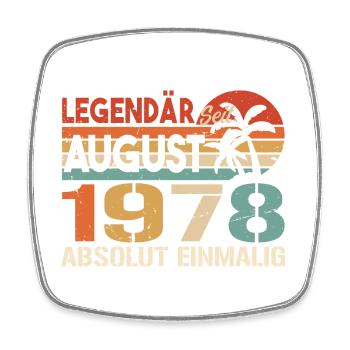Geboren im August 1978 Funny Birthday Retro - Viereckiger Kühlschrankmagnet - Weiß - Vorne