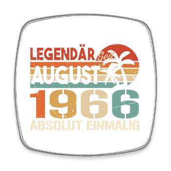 Geboren im August 1966 Funny Birthday Retro - Viereckiger Kühlschrankmagnet - Weiß - Vorne