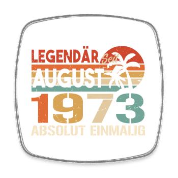 Geboren im August 1973 Funny Birthday Retro - Viereckiger Kühlschrankmagnet - Weiß - Vorne