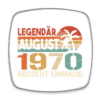 Geboren im August 1970 Funny Birthday Retro - Viereckiger Kühlschrankmagnet - Weiß - Vorne