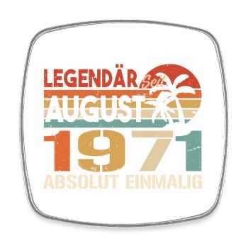 Geboren im August 1971 Funny Birthday Retro - Viereckiger Kühlschrankmagnet - Weiß - Vorne